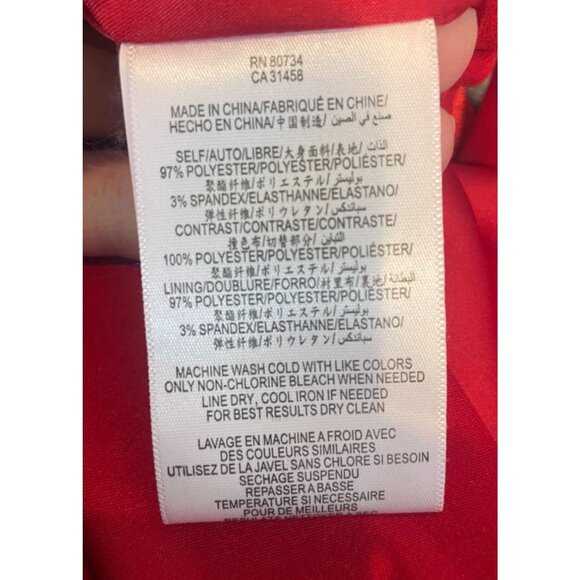 Max & Cleo Crimson Red One Shoulder Dress Ruffle Bow Sheer Overlay Size 10 - Picture 11 of 11